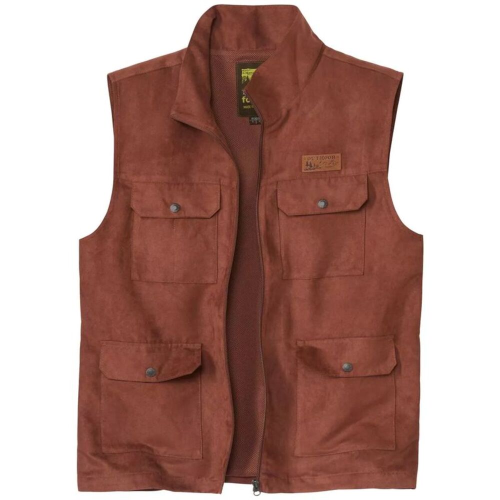 Atlas For Men Mens Multi Pocket Vest / Terracotta